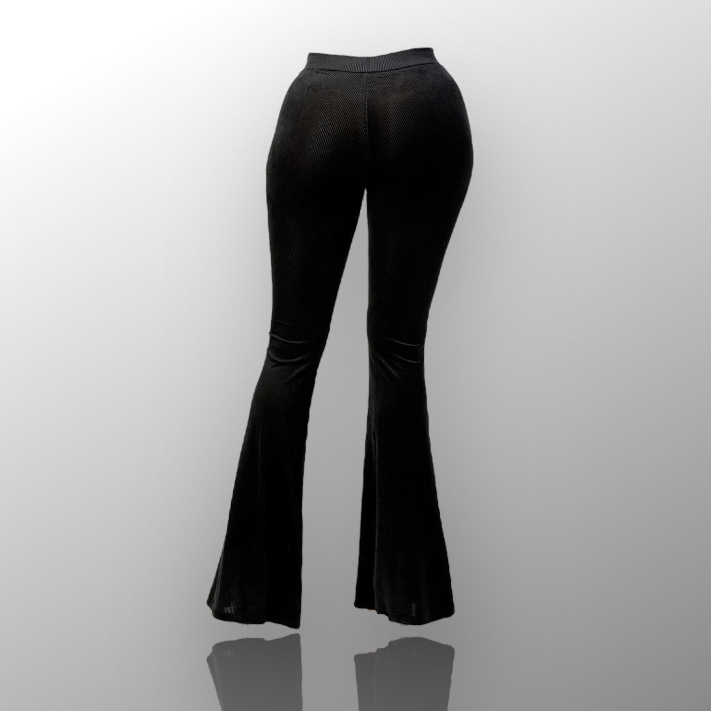 Velvet slit flare jegging
